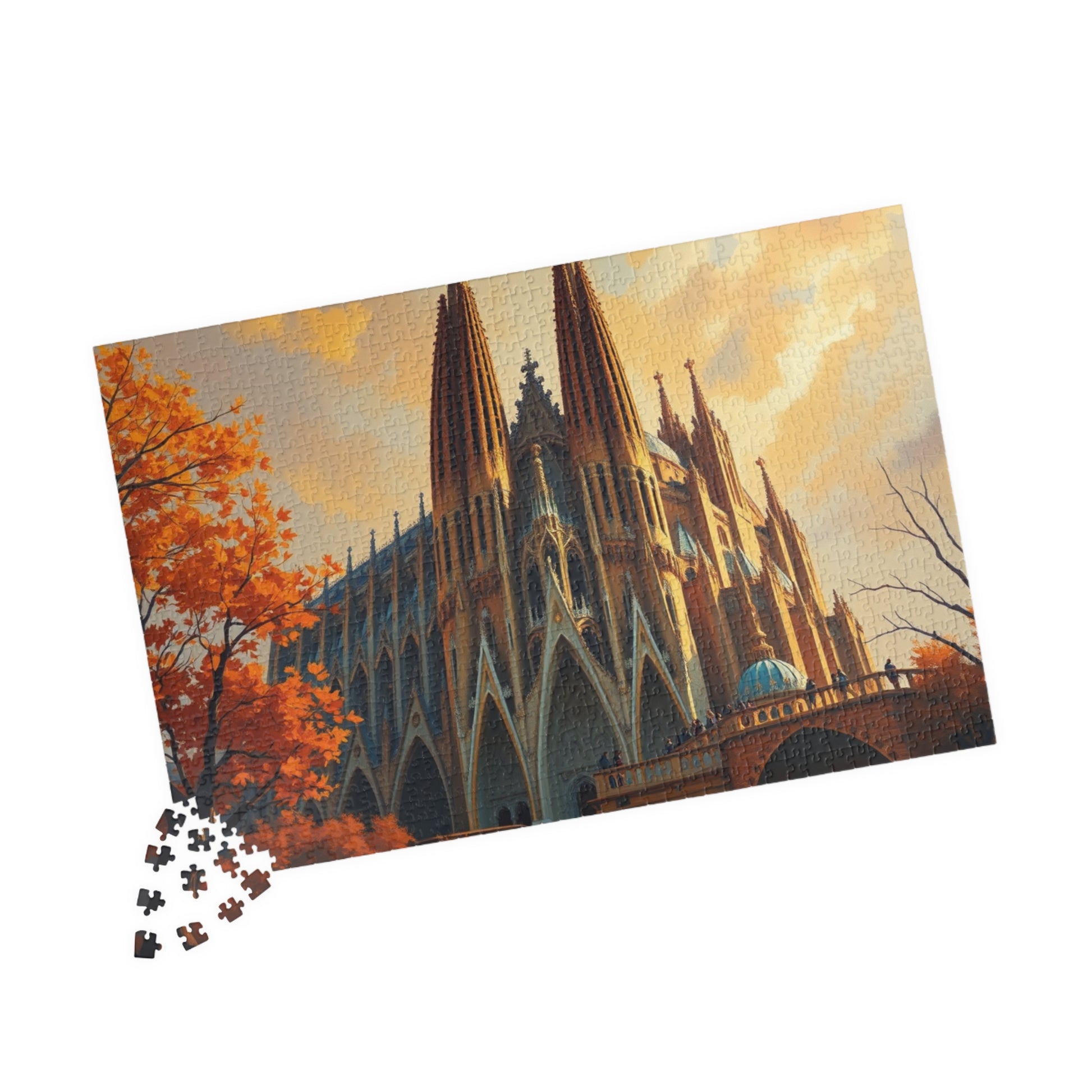 Autunm Sagrada Familia Puzzle, Famous Landmark Iconic Barcelona Church, Travel-inspired Jigsaw, Architecture Lover Gift, Mindful Activity Puzzle The Puzzle Chest