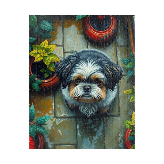 Whimsical Dog Jigsaw Puzzle - Shih Tzu, Gift for Pet Lovers, Family Fun Activity, Home Decor, Rainy Day Playtime, Animal Lovers Collection 252 pcs (Vertical) Puzzle The Puzzle Chest