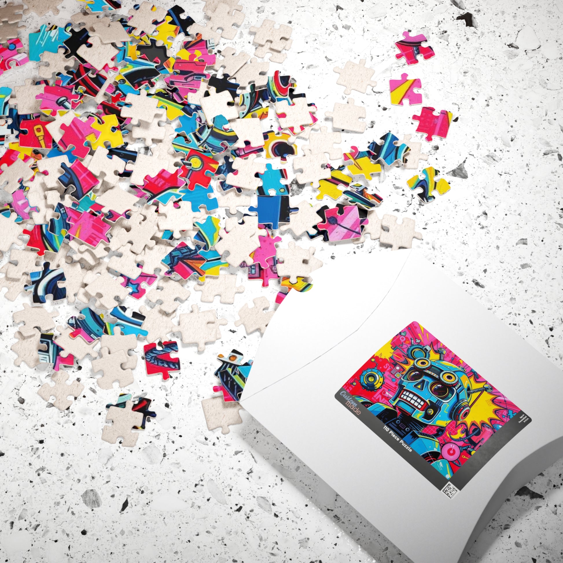 Whimsical Robot Puzzle, Colorful Pop Art Puzzle for Adults, Fun Gift for Family Game Night, Creative Birthday Holiday Gift Idea Puzzle The Puzzle Chest