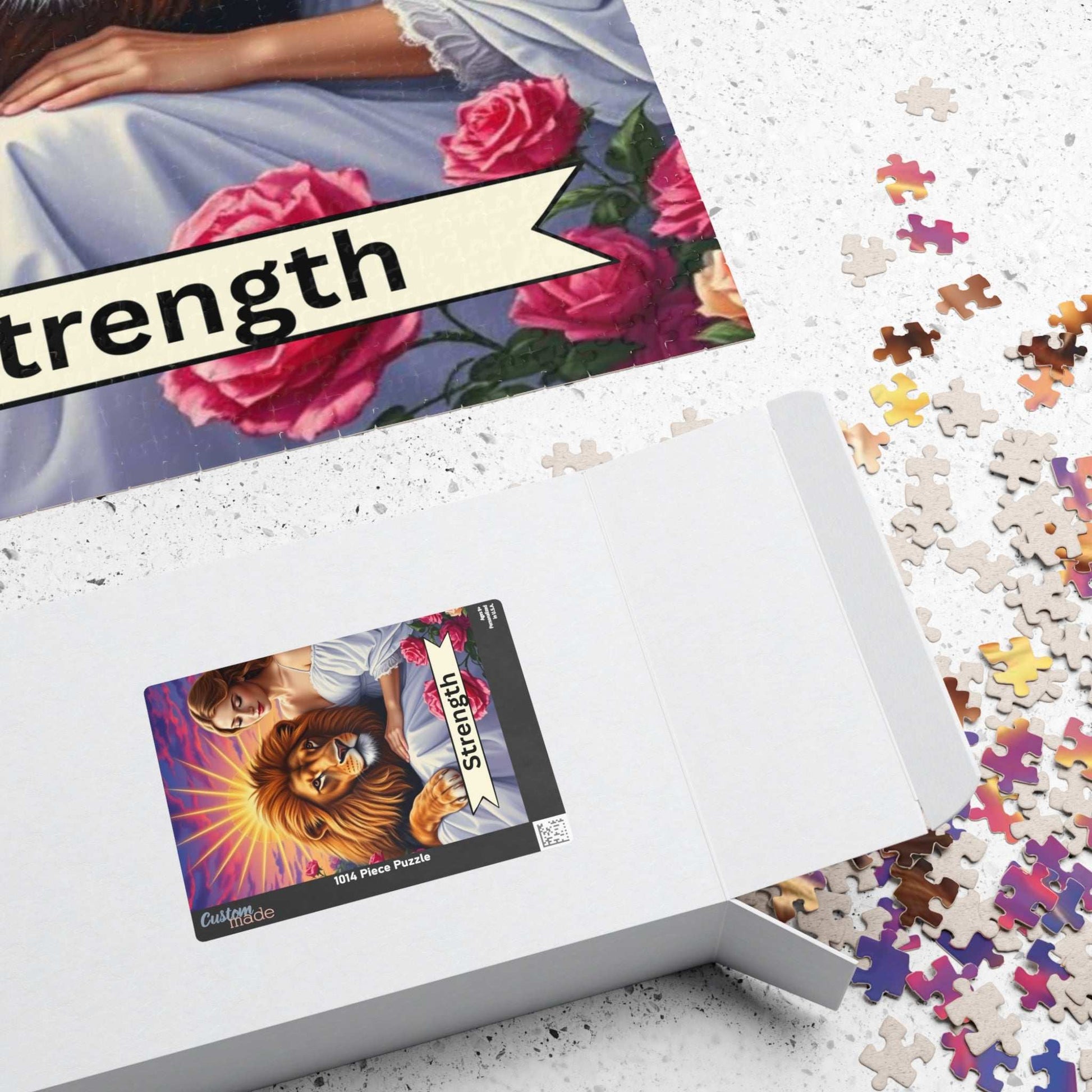 Her Strength Jigsaw Puzzle - Tarot Card Lion Design, Holiday Birthday Gift for Adult Puzzle Lover, Fun Family Game Night, Mindful Activity Puzzle The Puzzle Chest