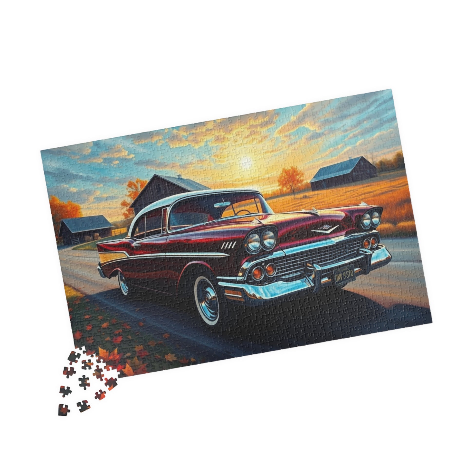 Vintage Car Puzzle - Classic 1957 Bel Air Jigsaw Game, Retro Auto Puzzle The Puzzle Chest