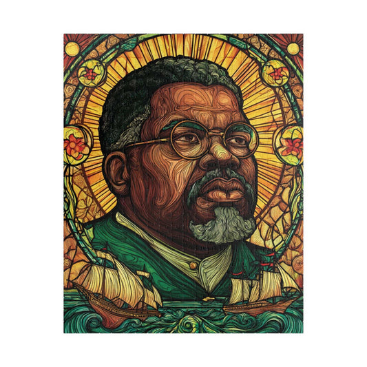 Marcus Garvey Stained Glass Puzzle – Iconic Black Leader Art, Afrocentric Heritage Design, Pan-African Symbolism, Decorative Historical Jigsaw Puzzle The Puzzle Chest