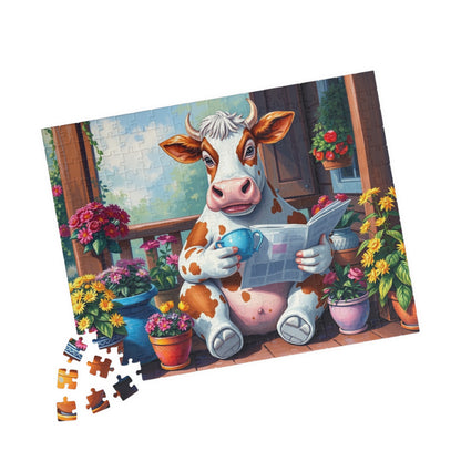 Whimsical Cow Jigsaw Puzzle, Fun Home Solo Entertainment, Gift for Farm Lovers Animal Enthusiasts, Family Game Night, Mindfulness Activity Puzzle The Puzzle Chest