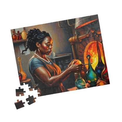 Black Woman Glassblowing Jigsaw Puzzle, African American Art, Unique Birthday Holiday Gift for Friend, Family Game Night, Creative Challenge Puzzle The Puzzle Chest