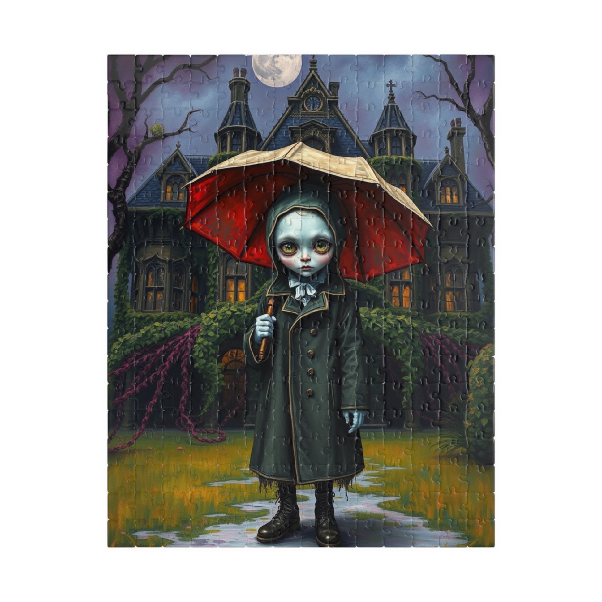 Spooky Gothic Puzzle, Victorian Orphan Illustration Jigsaw Game, Mysterious Halloween Gift, Fun Family Activity, 110 252 520 1014-piece 252 pcs (Vertical) Puzzle The Puzzle Chest