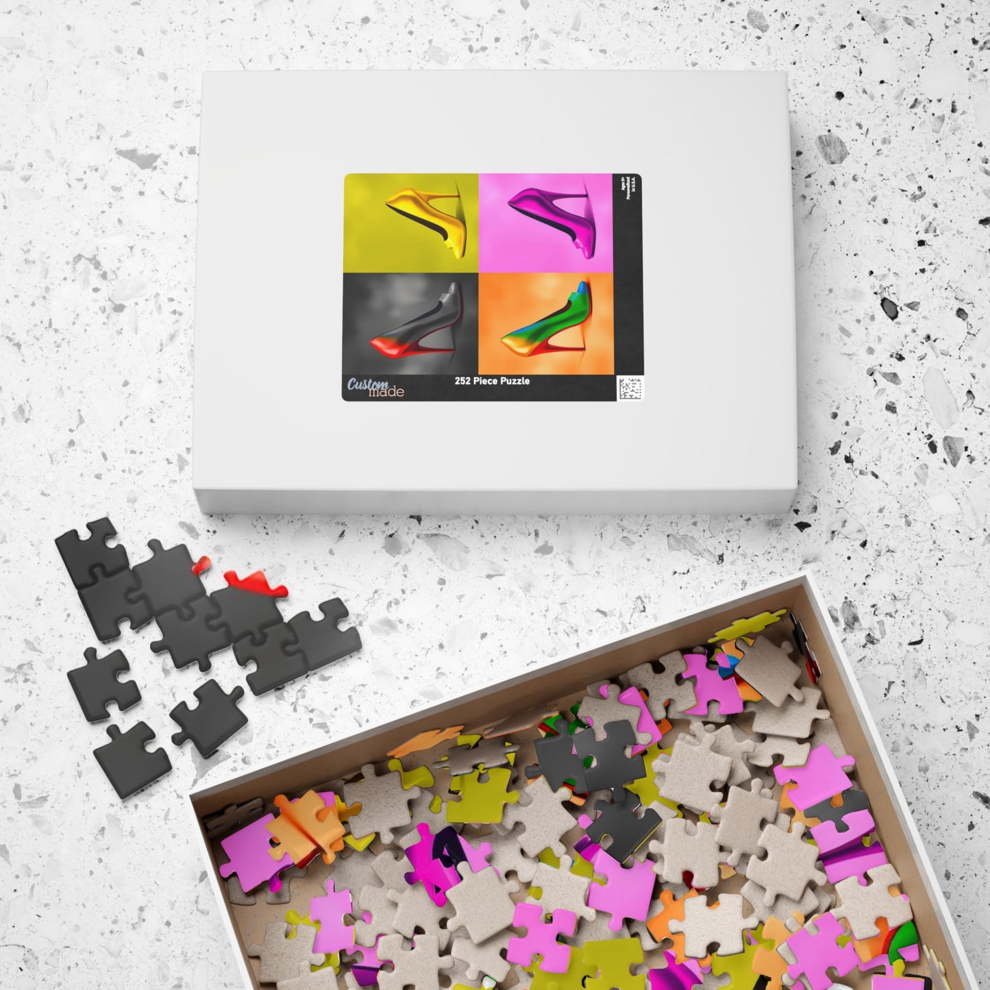 Fashionable High Heel Shoe Puzzle - Colorful Footwear Fun, Gift for Shoe Lovers, Family Game Night, Womens Day, Unique LGBTQ+ Art Print