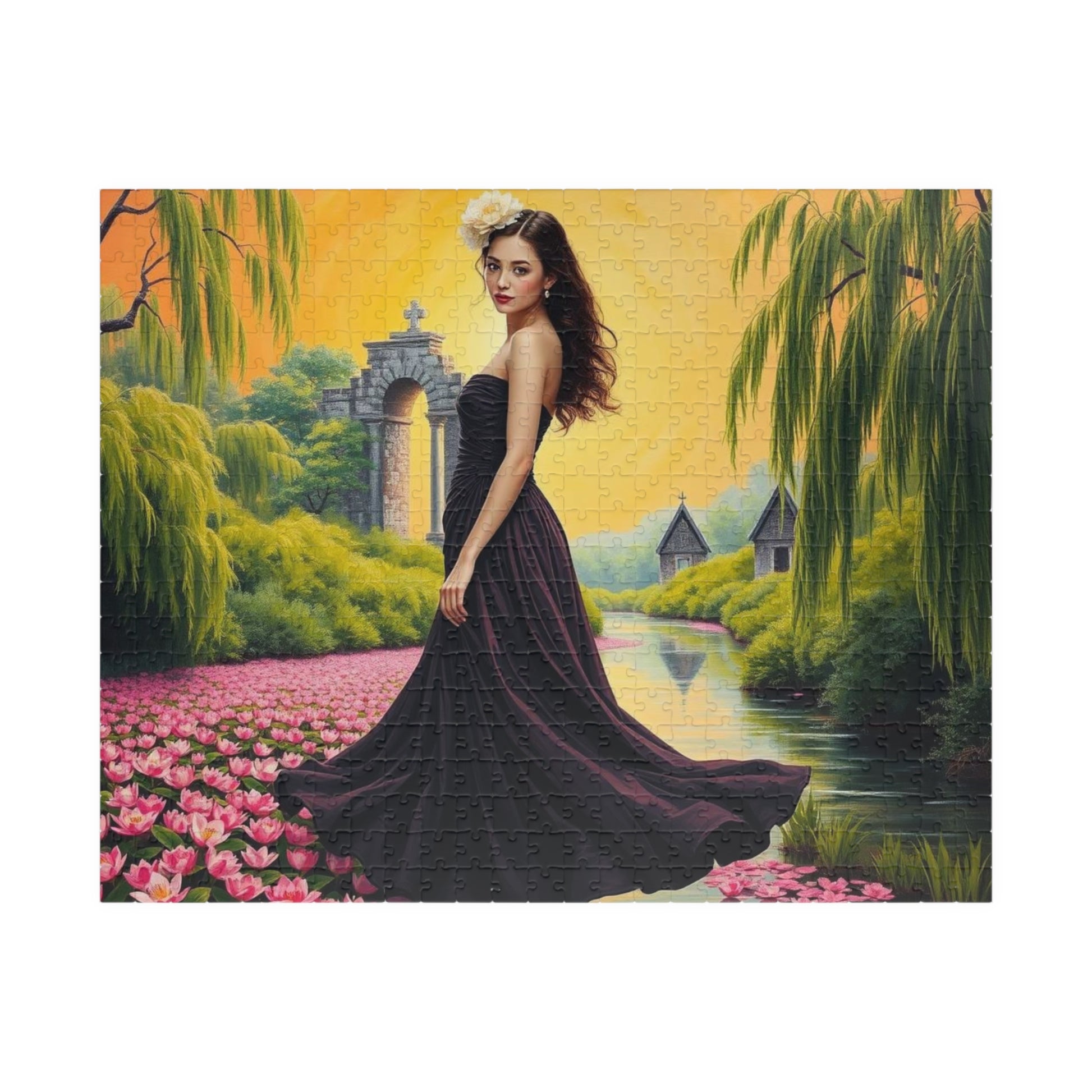 Lilywater Reverie Jigsaw Puzzle, Elegant Landscape Puzzle, Woman Art Holiday or Birthday Gift for Adult, Solo or Family Fun, Creative Hobby 520 pcs (Horizontal) Puzzle The Puzzle Chest