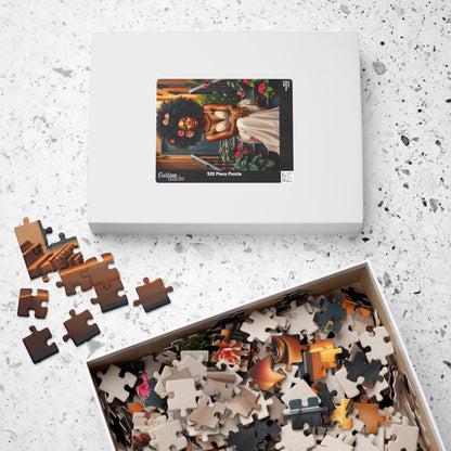 Artistic Jigsaw Puzzle: Beautiful Black Woman with Flowers, Perfect Afrocentric Gift for Puzzle Lovers, Relaxing Activity, Fun Family Game