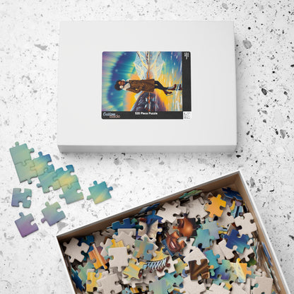 Aurora Borealis Puzzle - Black Woman Portrait, Cozy Afrocentric Winter Vibes, Ice Skating Scene, Family Fun, Gift for Puzzle Lover, Holidays