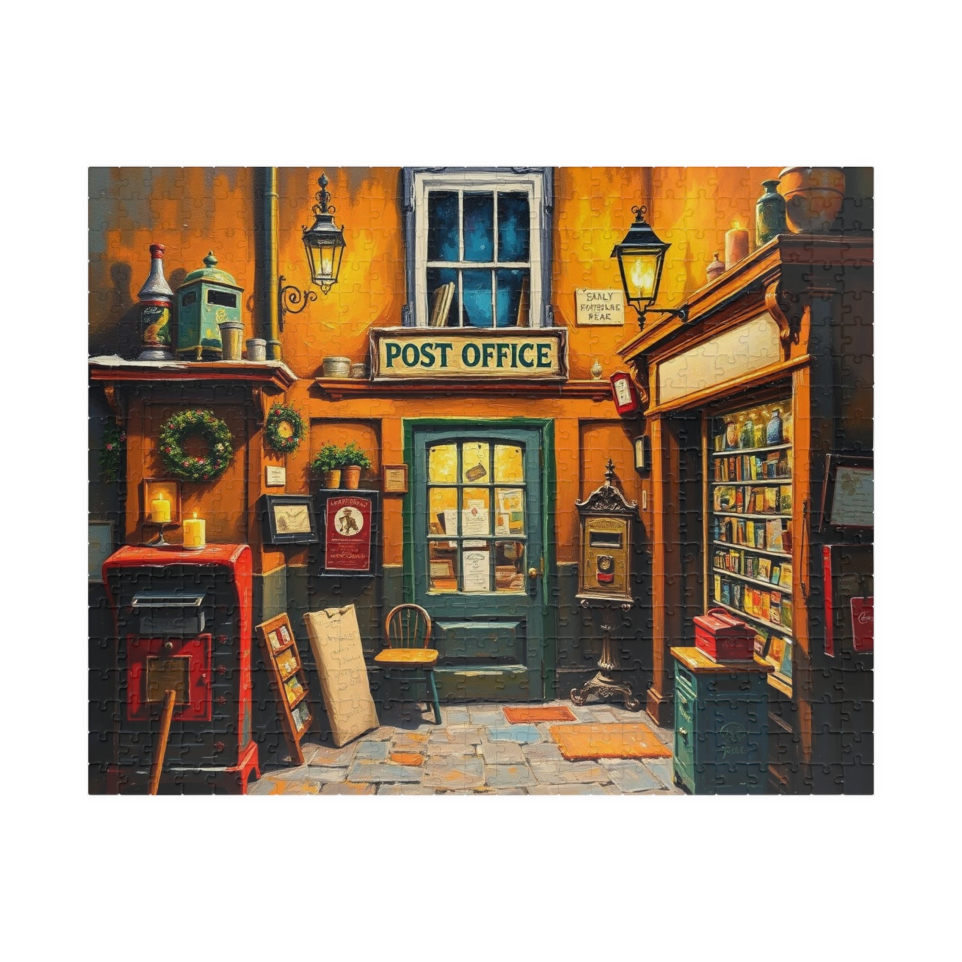Jigsaw Puzzle, Vintage Post Office Scene, 252 Piece Puzzle, Nostalgic Jigsaw, Charming Post Office Puzzle, Retro Puzzle, Relaxing Puzzle 520 pcs (Horizontal) Puzzle The Puzzle Chest