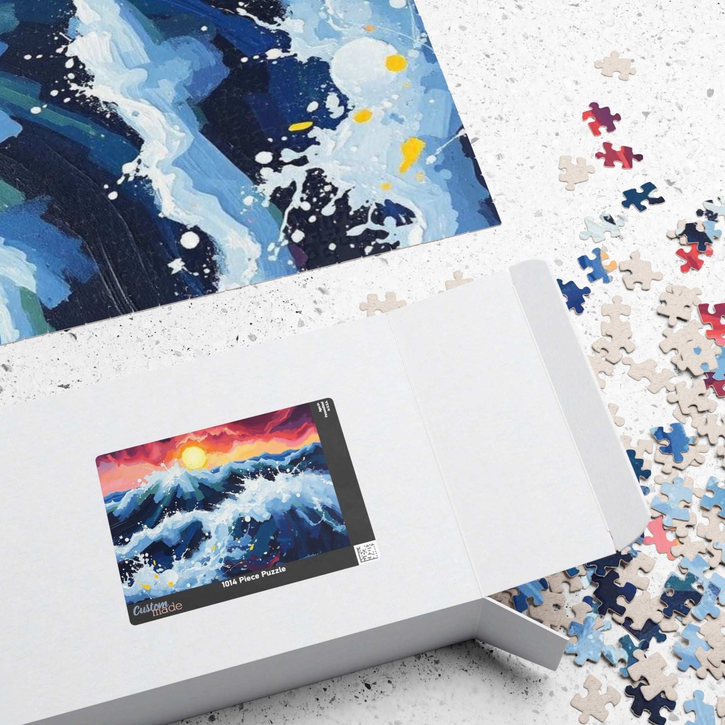 Abstract Ocean Sunrise Puzzle for Adults - Colorful Seascape Jigsaw Game