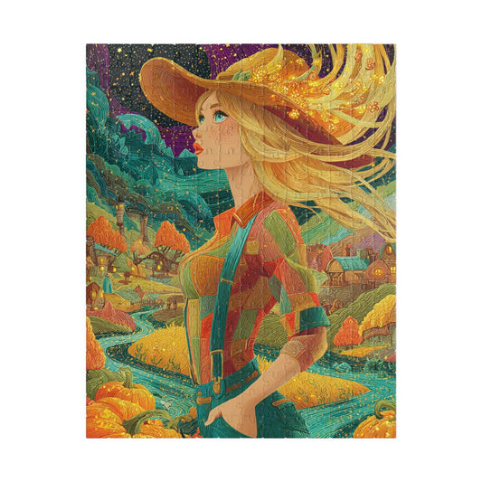 2040s Autumn Cowgirl Jigsaw Puzzle - Surreal Dreamscape, Ideal for Family Activity, Holiday Gift, Halloween Thanksgiving, Home Entertainment Puzzle The Puzzle Chest