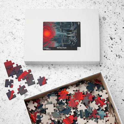 Gothic Puzzle - Desolate City Blood-Red Sky, 110-1014 Piece Jigsaw Game, Skeleton Figures, Hooded Wanderers, Spooky Dark Art, Giftable Puzzle The Puzzle Chest