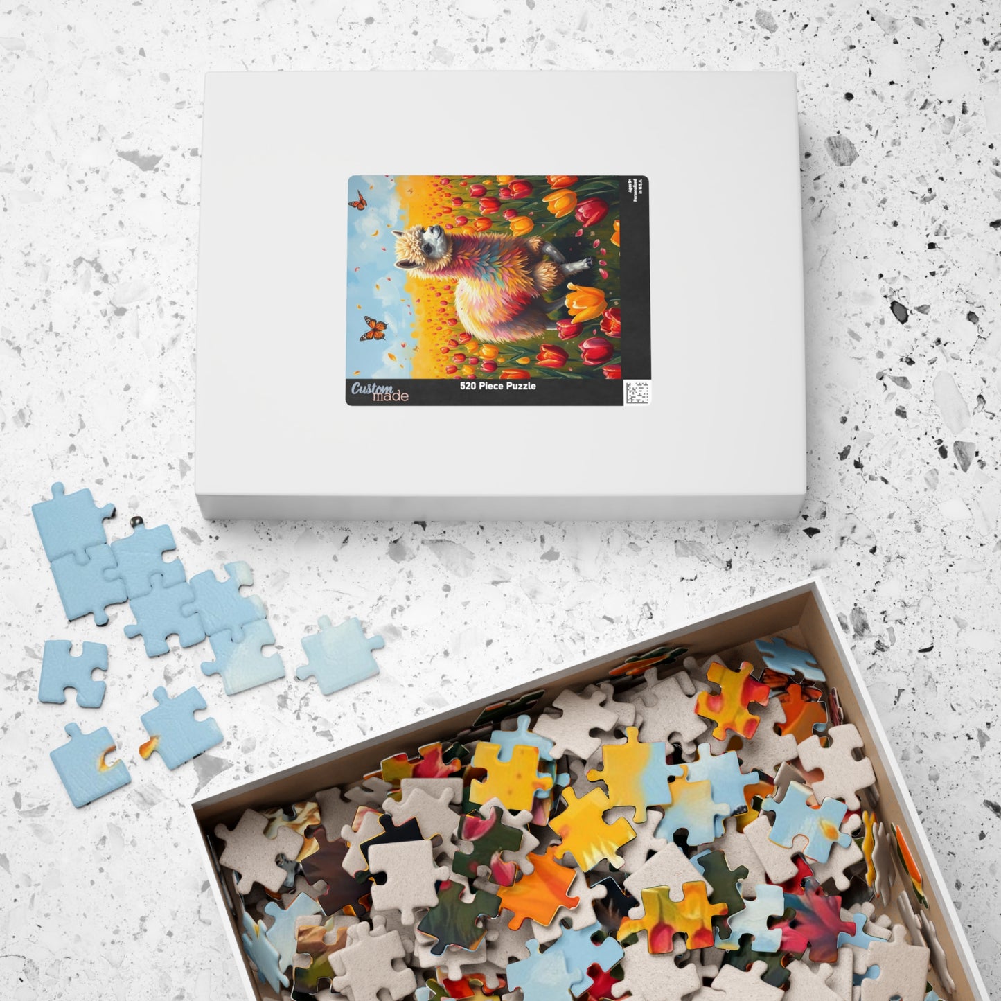 Colorful Llama Jigsaw Puzzle, Flower Nature Theme Adult Game, Fun Family Activity, Ideal Animal Lover Gift, Home Entertainment Mindful Hobby Puzzle The Puzzle Chest