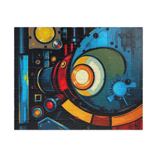 Vibrant Abstract Puzzle, Fun Family Jigsaw Game, Unique Gift for Art Lover, Great for Cozy Nights, Mindfulness Activity 110 pcs (Horizontal) Puzzle The Puzzle Chest