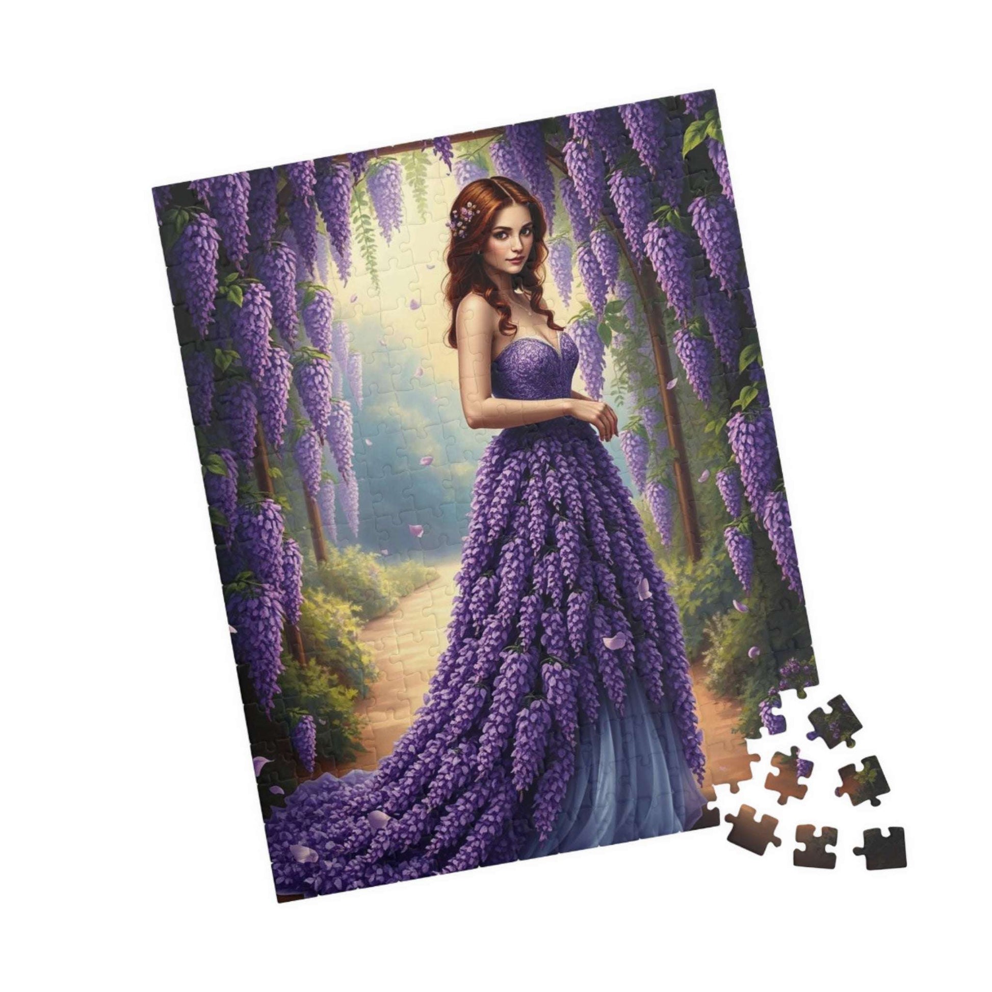 Lady of the Wisteria Arch - Dreamy Floral Garden Jigsaw Puzzle, Floral Puzzle Gift for Flower Lover