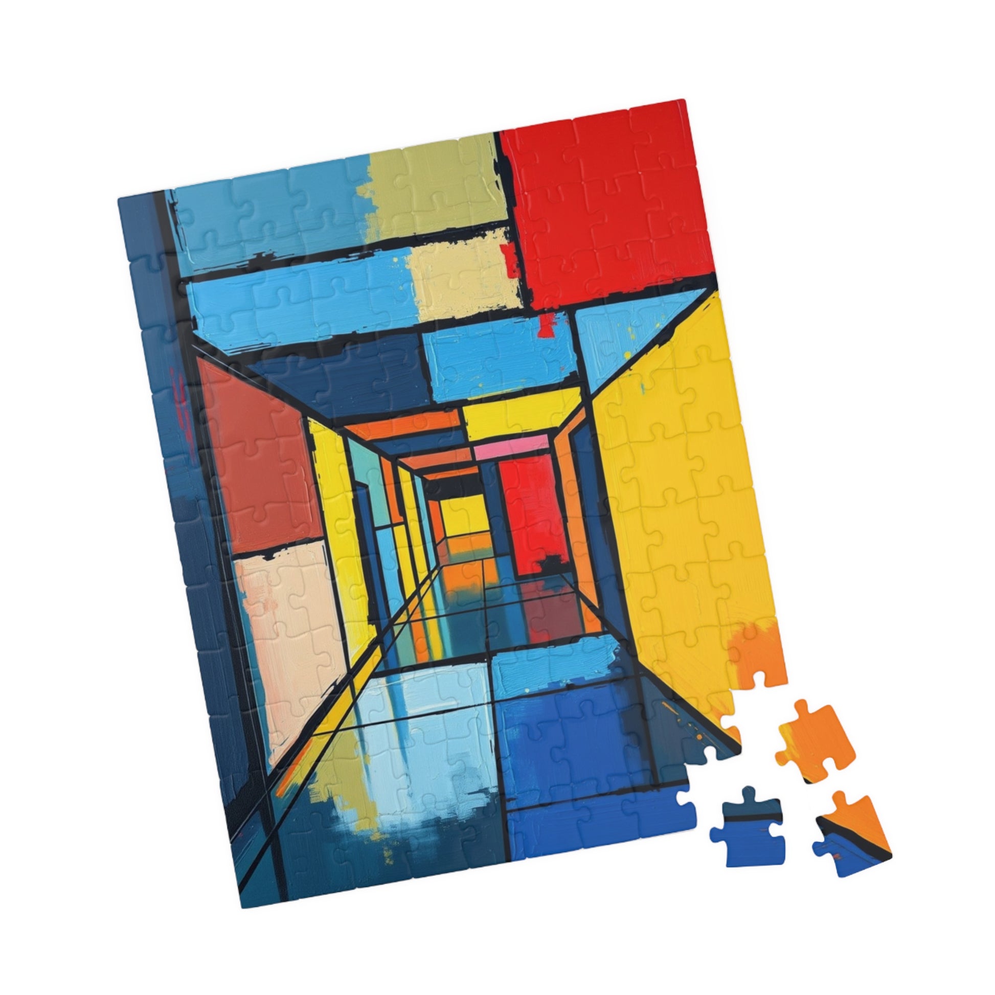 Colorful Abstract Art Puzzle - Geometric Shapes Jigsaw Game Puzzle The Puzzle Chest