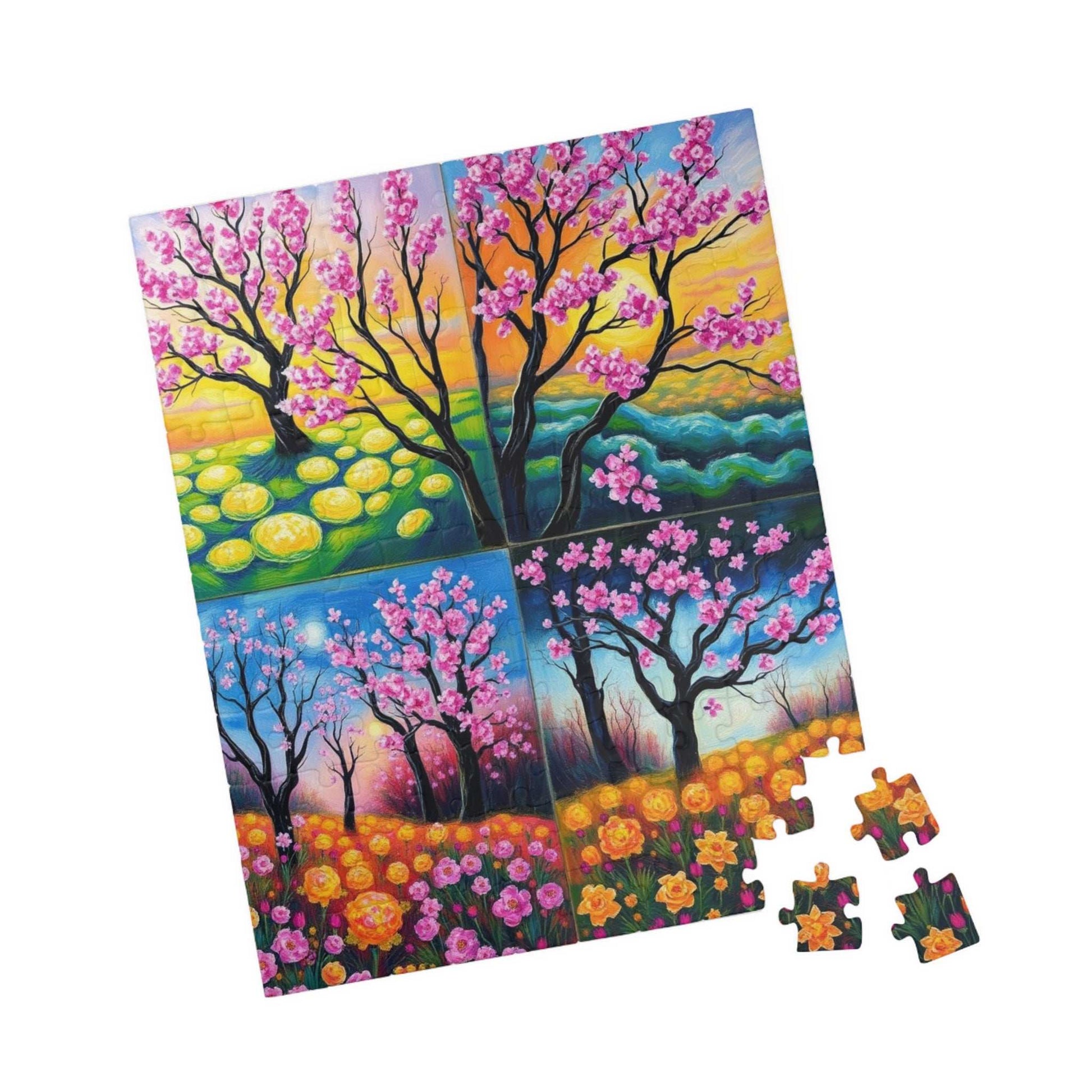 Four-Quadrant Landscape Puzzle - Nature Themed Collage Jigsaw for Adults, Ideal for Family Bonding, Mental Exercise, Gift for Friends Puzzle The Puzzle Chest