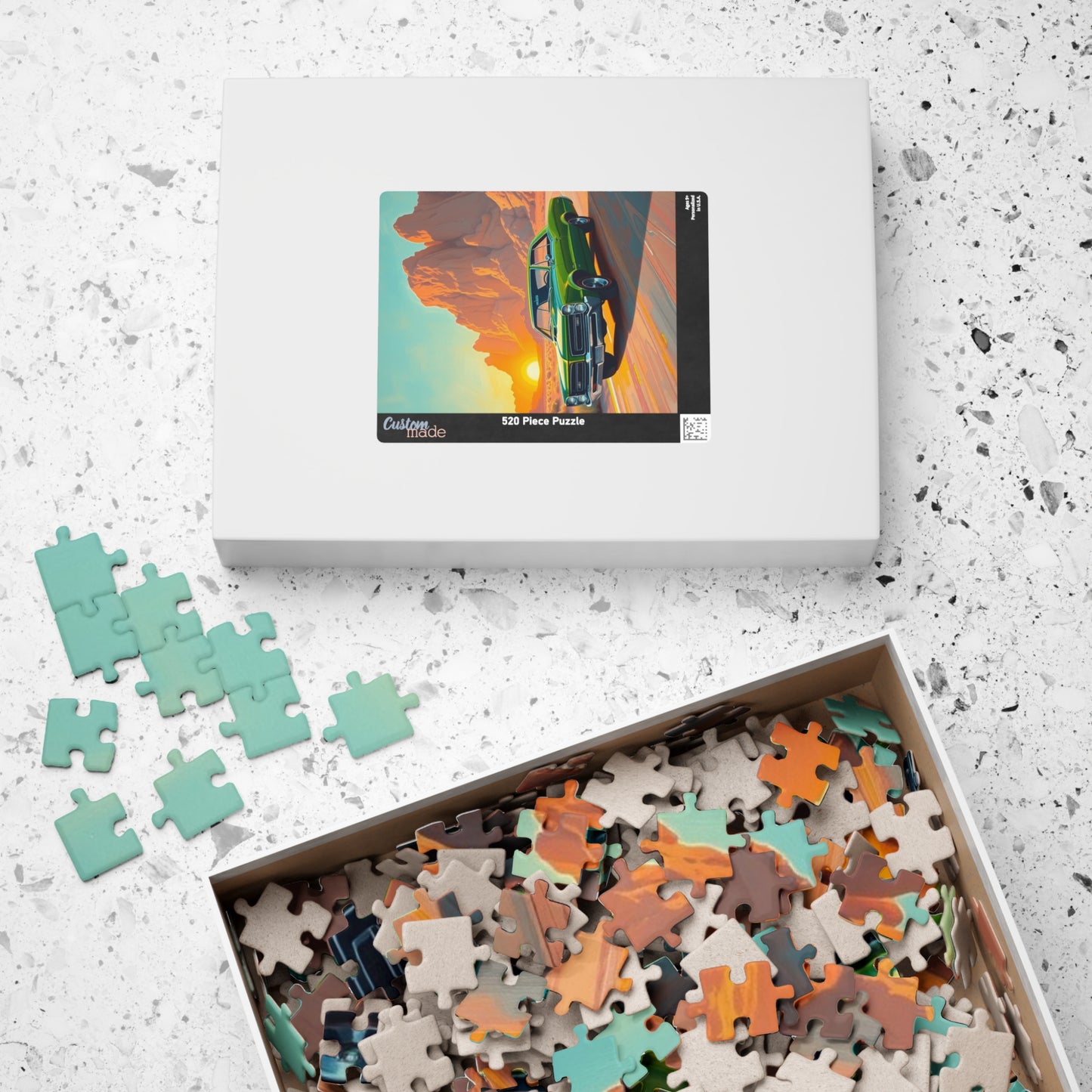 Vintage Car Sunset Puzzle, 110, 252, 520, 1014-piece 1966 GTO Auto Jigsaw Game, Nostalgic Gift, Family Game Night, Retro Vibe Car Enthusiast Puzzle The Puzzle Chest