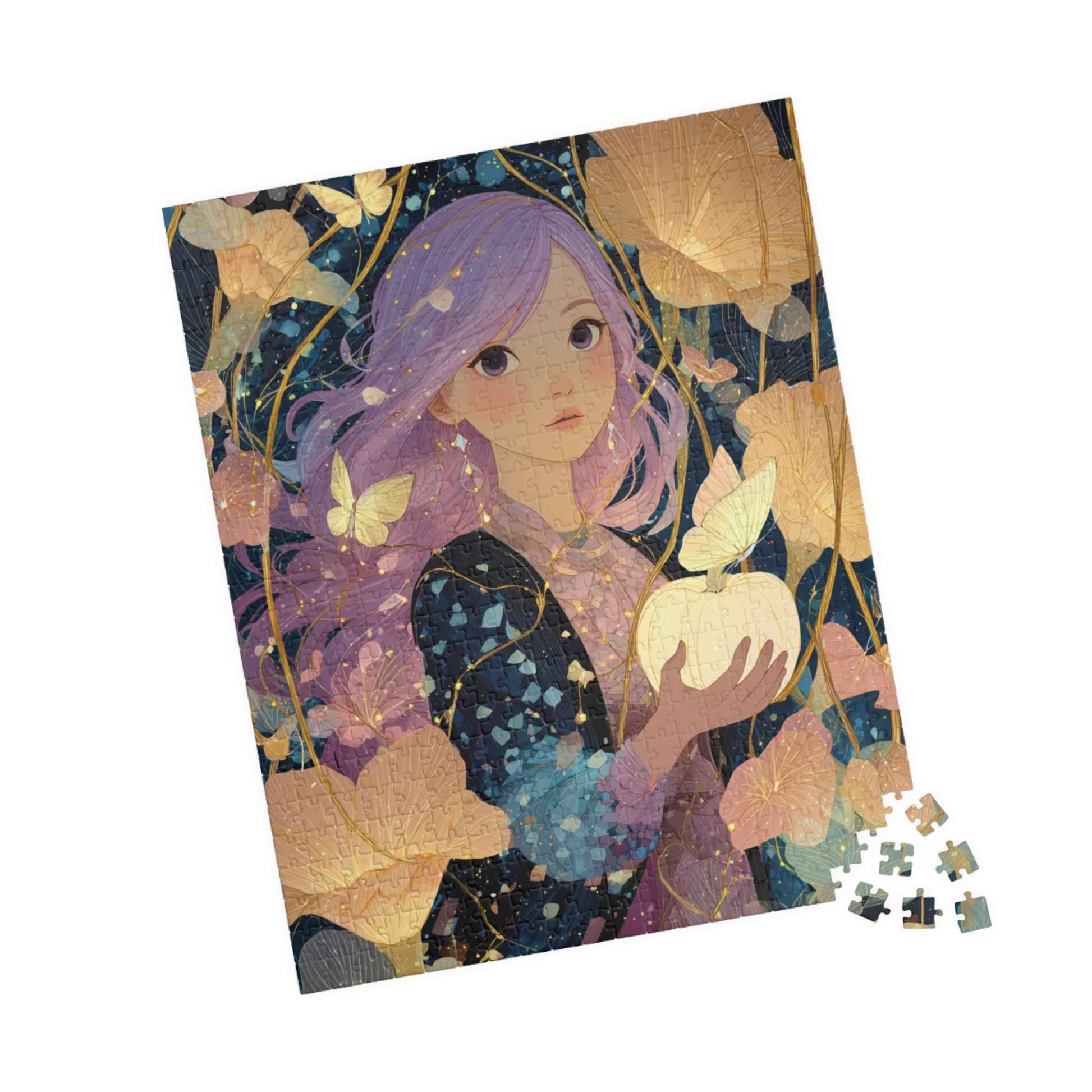 Fairy-Tale Anime Girl Jigsaw Puzzle - Princess with White Pumpkin, Magical Autumn Fantasy Game for Adult Gifts, Family Fun, Brain Teaser 520 pcs (Vertical) Puzzle The Puzzle Chest