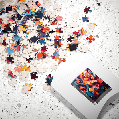 Abstract Floral Art Puzzle, Colorful Flower Jigsaw, Home Entertainment Mindful Activity, Gift for Family, Art Lover, Game Nights Puzzle The Puzzle Chest
