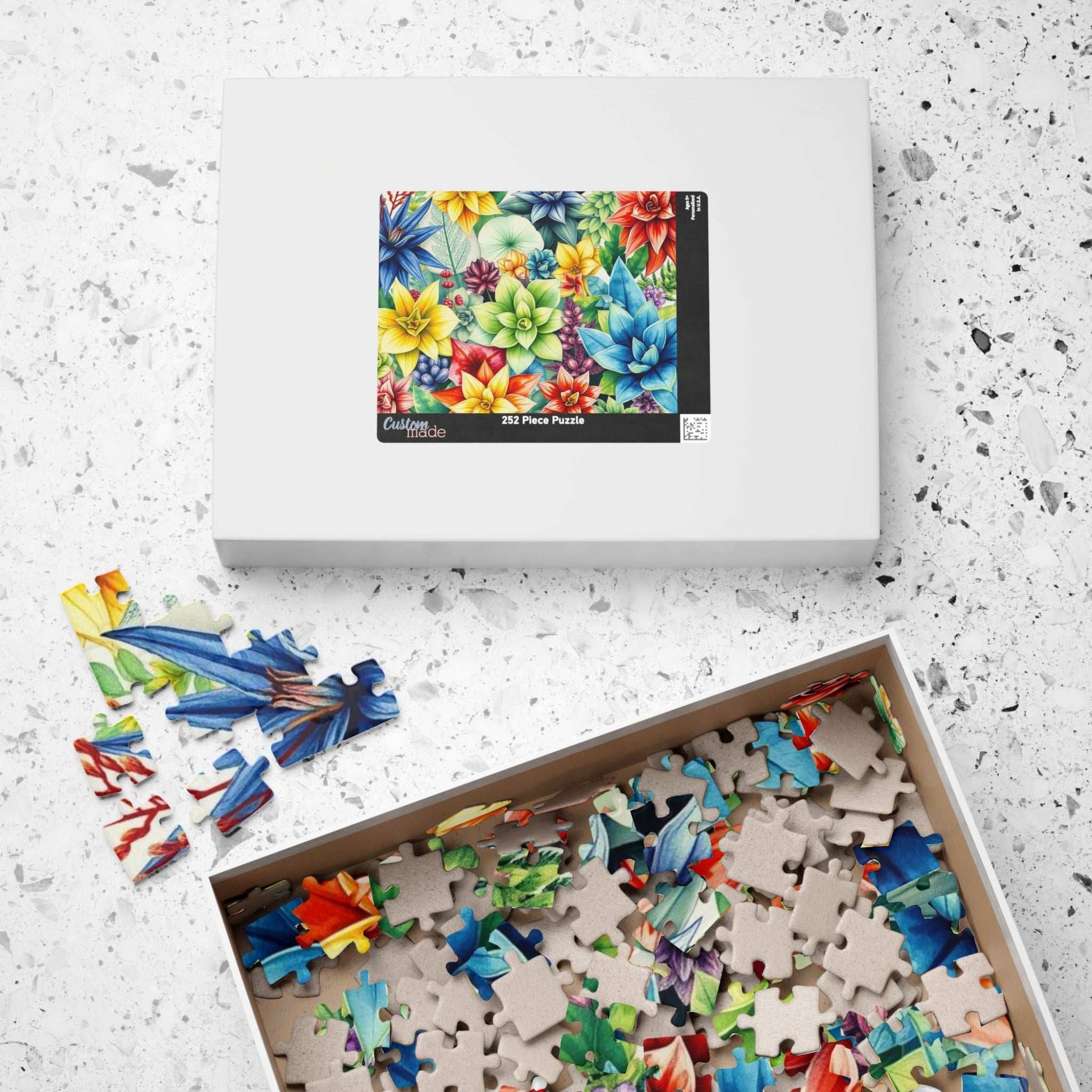 Vivid Petalscape Floral Jigsaw Puzzle - 110, 252, 520, 1014-piece Bright Flower Puzzle