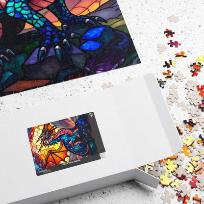 Stained Glass Dragon Puzzle, Colorful Art Jigsaw for Adults, Perfect Gift for Hobbyists, Family Game Night, 110-1014 Pieces Puzzle The Puzzle Chest