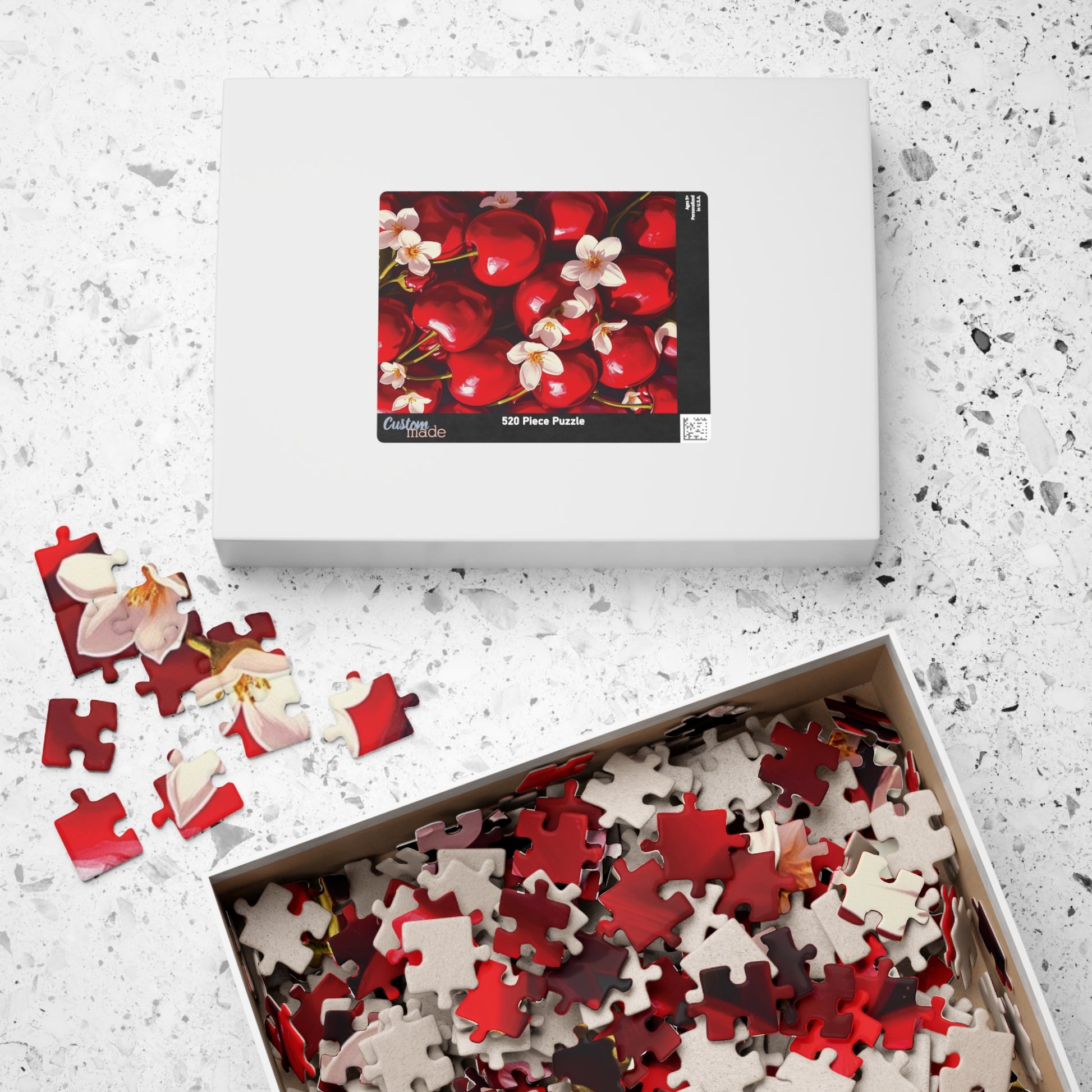 Chaotic Collage Cherry Puzzle, Fruit and Flower Jigsaw Game, Bold and Aesthetic Jigsaw for Puzzle Lovers and Art Enthusiasts, Mindful Puzzle The Puzzle Chest