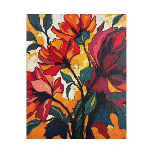 Abstract Floral Puzzle Art | 110, 252, 520, 1014-piece Colorful Jigsaw | Perfect Gift for Art Lover, Home Decor, Family Fun 520 pcs (Vertical) Puzzle The Puzzle Chest