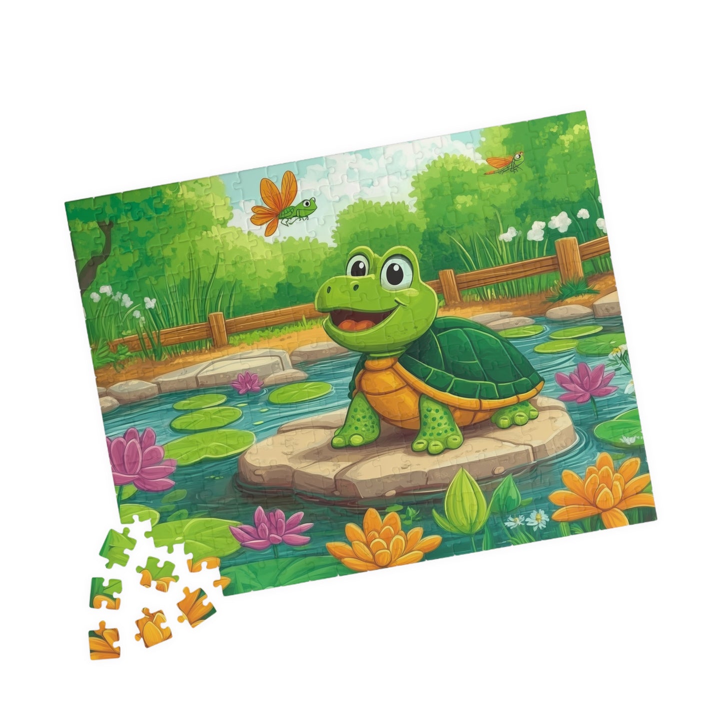 Smiling Turtle Pond Puzzle 110-1014 Piece | Animal Jigsaw Puzzle 252 pcs (Horizontal) Puzzle The Puzzle Chest