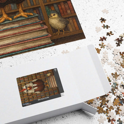 Chicken Librarian Jigsaw Puzzle, Bird Puzzle Ideal for Fun Family Activity, Gifts, Game Night, Animal Lovers, Book Enthusiasts Puzzle The Puzzle Chest