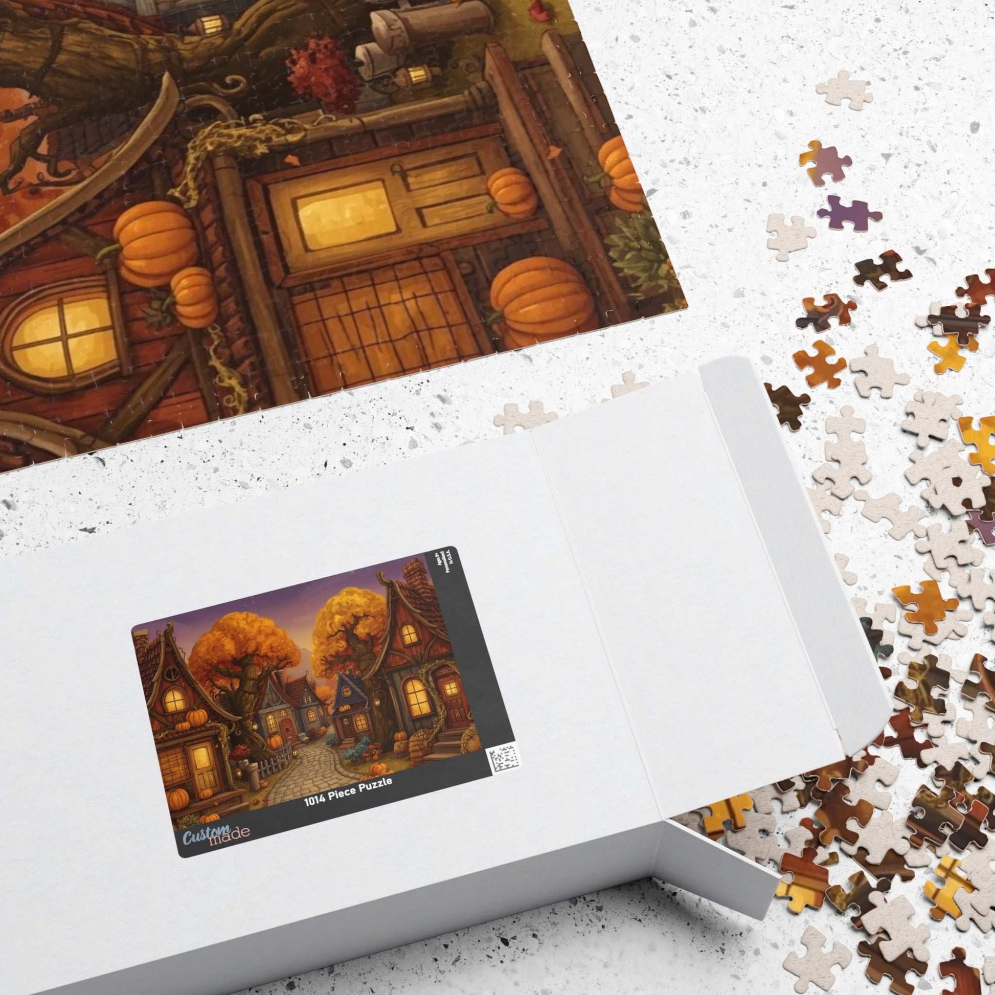 Harvest Hollow Autumn Village Puzzle - Fall Town Scene Jigsaw Game Puzzle The Puzzle Chest