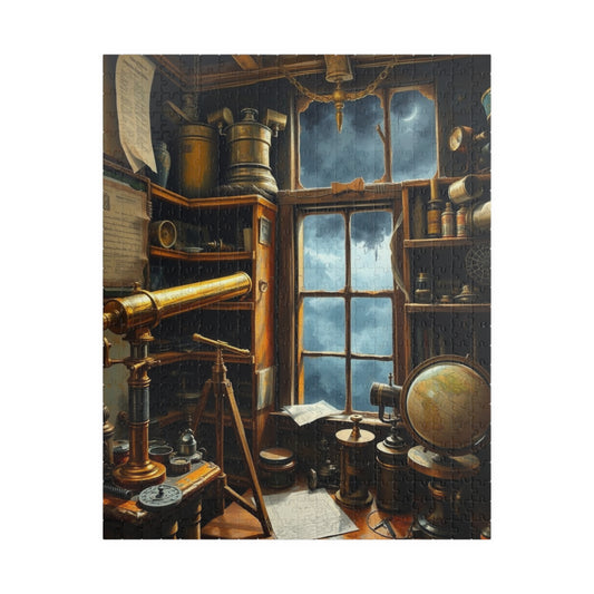 Cozy Steampunk Studio Puzzle - Exploration Theme, Perfect Gift for Puzzle Lovers, Family Fun Night, Vintage Decor, Rainy Day Activity 520 pcs (Vertical) Puzzle The Puzzle Chest