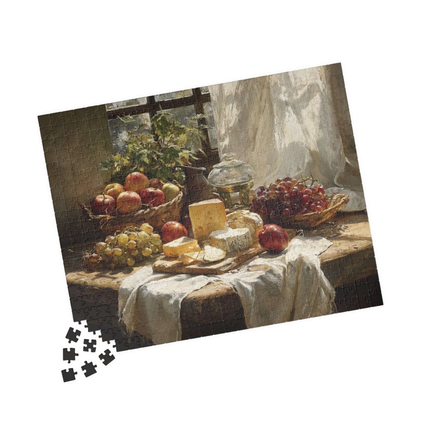 Still Life Fruit and Cheese Puzzle | Classic Tabletop Scene