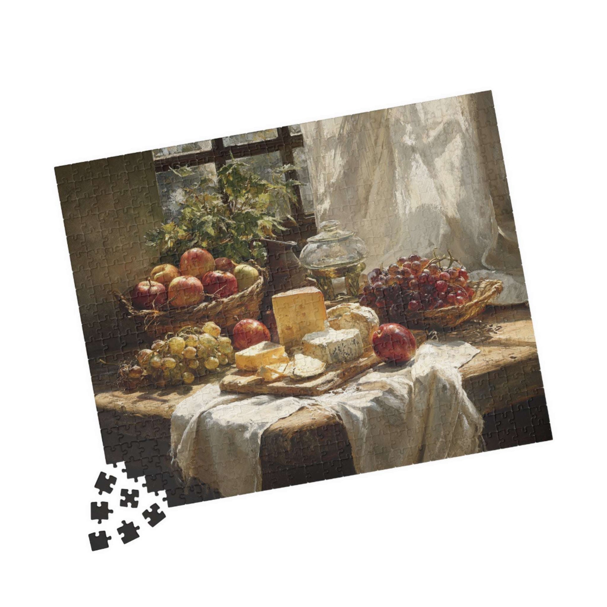 Still Life Fruit and Cheese Puzzle | Classic Tabletop Scene