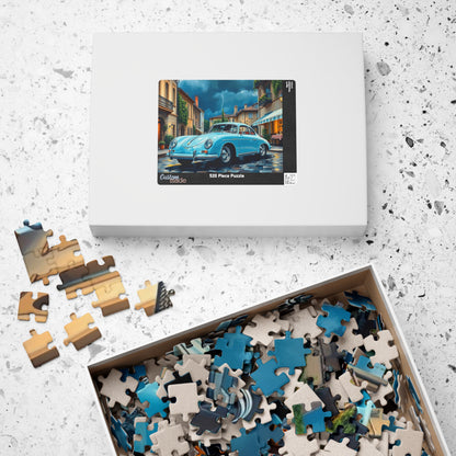 Classic Car Puzzle - Pastel Blue 1955 Vintage Vehicle Jigsaw Game Puzzle The Puzzle Chest