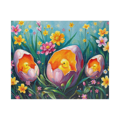 Whimsical Flower Chick Jigsaw Puzzle, Perfect Gift for Easter and Spring, Family Fun Activity, Creative Hobby, Brain Teaser, Bird Lovers 520 pcs (Horizontal) Puzzle The Puzzle Chest