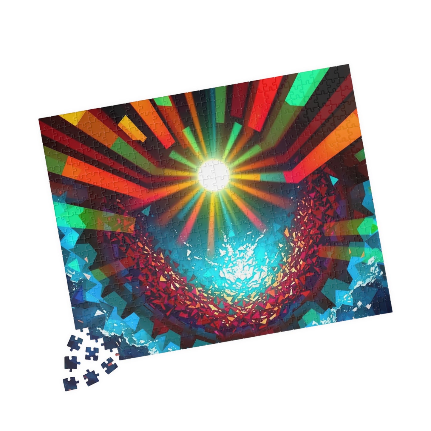 Abstract Horizon Jigsaw Puzzle (110-1014 Piece), Rising Sun Modern Art Illustration, Challenging Brain Teaser, Puzzle Lover Gift, Fun Hobby Puzzle The Puzzle Chest