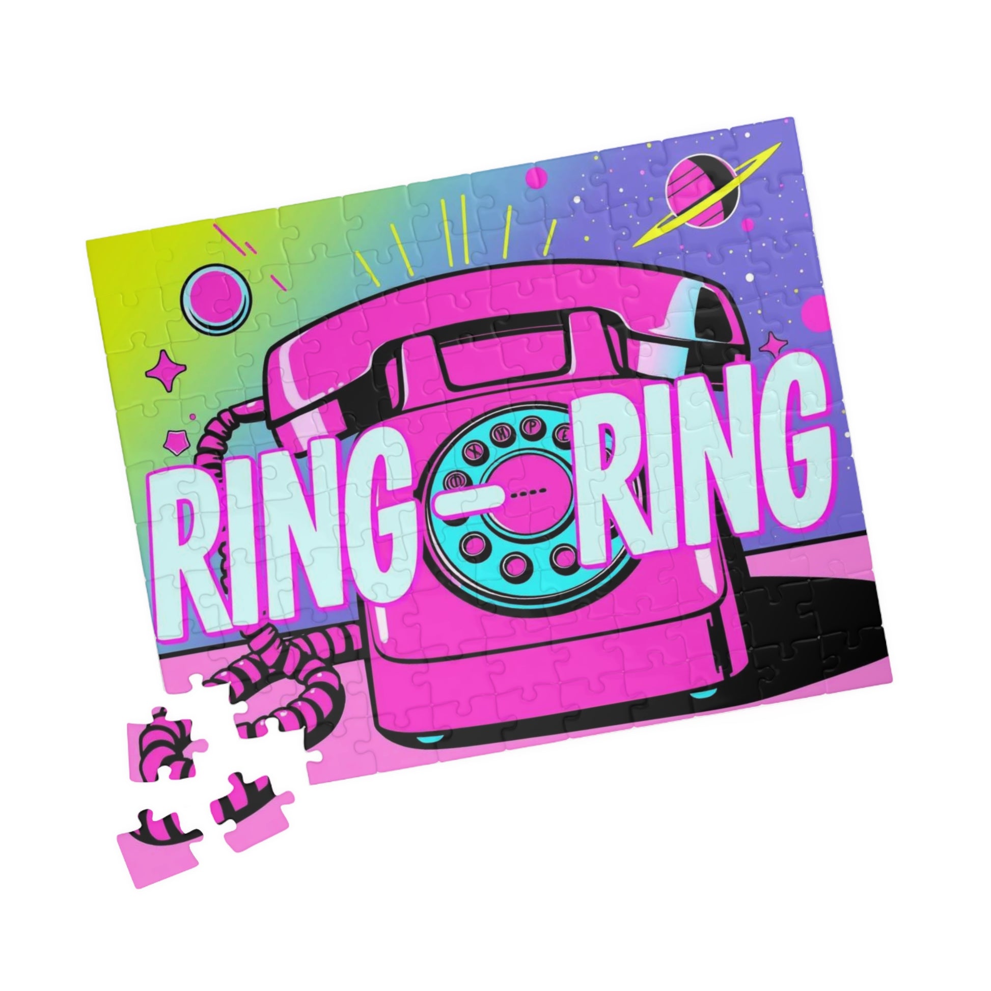Retro Phone Puzzle - Pop Art Jigsaw Game for Family Fun, Ring-Ring Design, Perfect Birthday Holiday Gift for Friends Home Entertainment Puzzle The Puzzle Chest