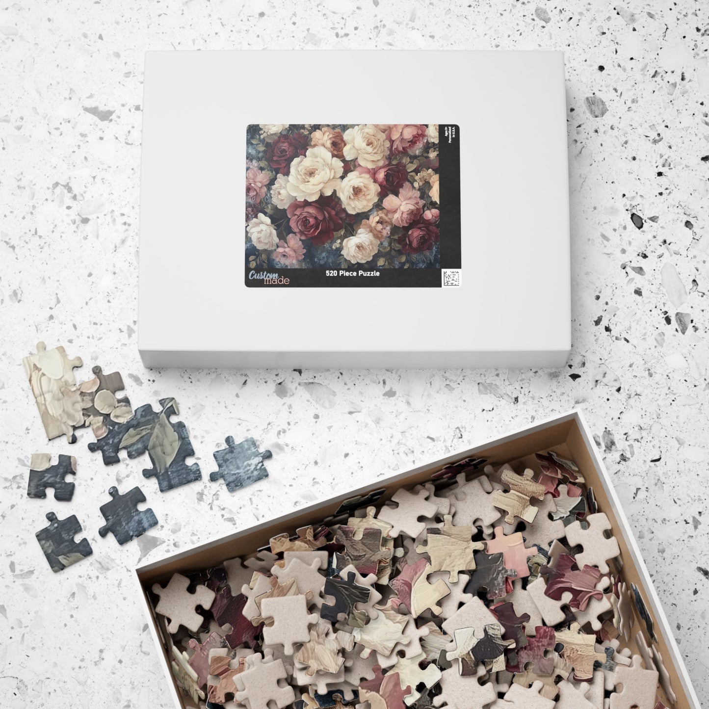 Vintage Rose Bouquet Jigsaw Puzzle — Floral Puzzle (Antique Flower Garden Vibe)