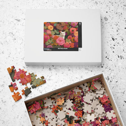 Cat Among the Flowers – Garden Cat Jigsaw Puzzle, Animal Theme Fauvist Flower Art Puzzle Puzzle The Puzzle Chest