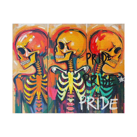 Pride Skeleton Puzzle, Colorful Puzzle for Group Fun, LGBTQ+ Gift for Birthday Holiday Pride Month, Creative Family Activity, Halloween 520 pcs (Horizontal) Puzzle The Puzzle Chest