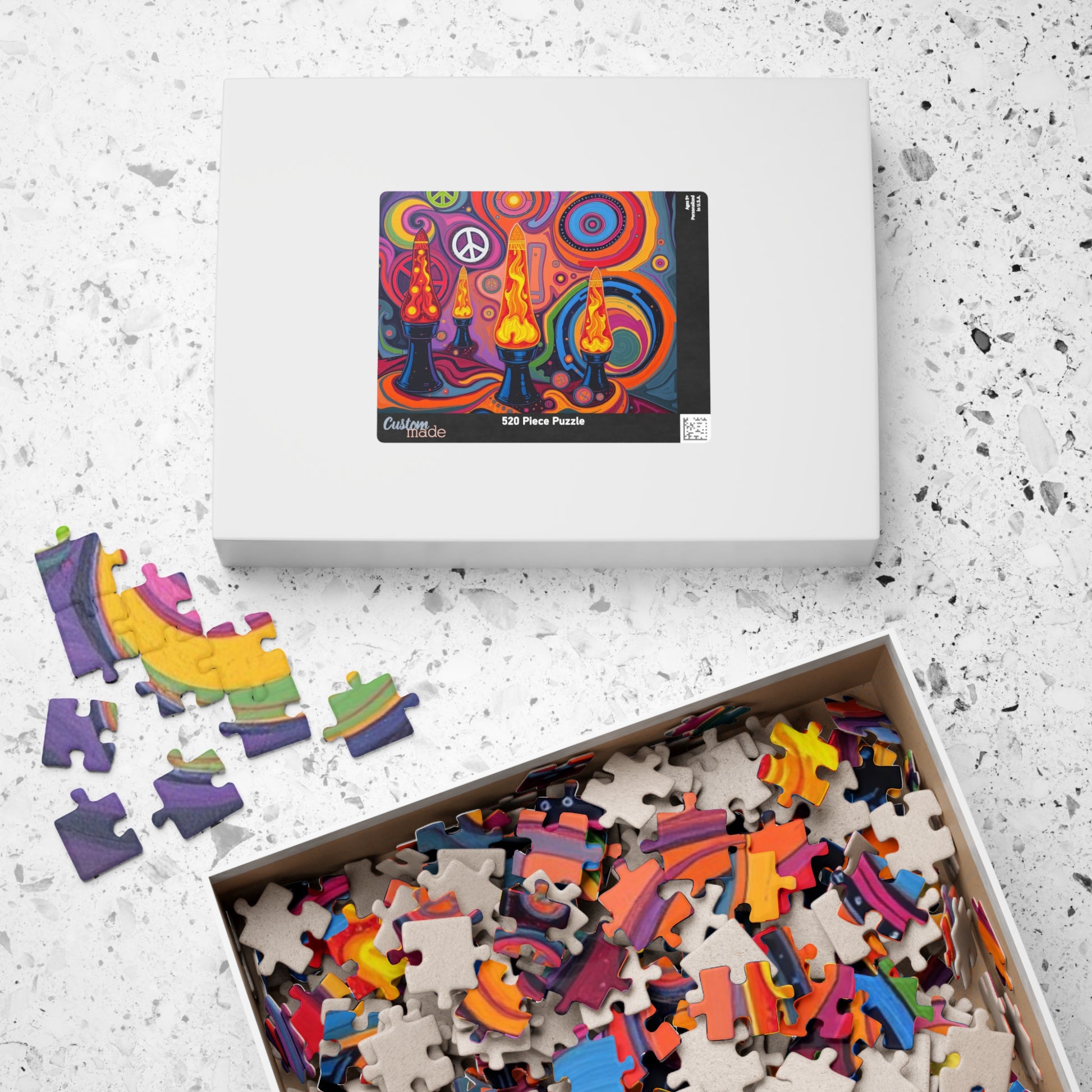 Vibrant Lava Lamp Puzzle - 110, 252, 520, 1014-piece Pop Art Jigsaw for Adult Home Entertainment, Fun Gift for Teens, Retro Vibe Puzzle Fun Puzzle The Puzzle Chest