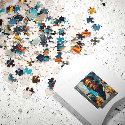 Futuristic Black Gamer Puzzle, Unique African American Art Jigsaw Game, Gift for Puzzle Lovers, Fun Family Activity, Entertaining Pastime Puzzle The Puzzle Chest