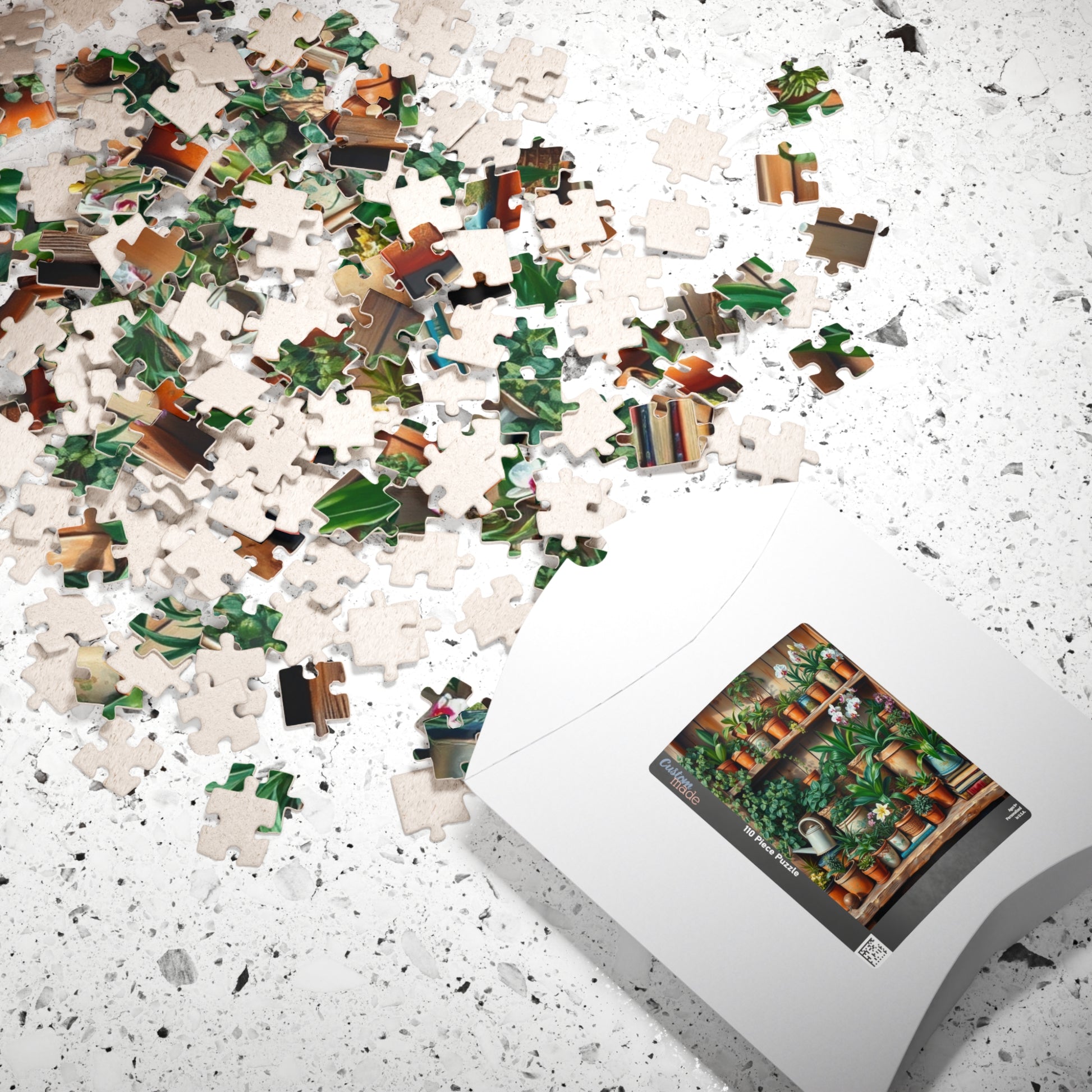Botanical Garden Puzzle - Wooden Plant Shelf 110, 252, 520, 1014-piece | Nature Lover Gift, Family Activity, Botanical Art, Eco-Friendly Fun Puzzle The Puzzle Chest