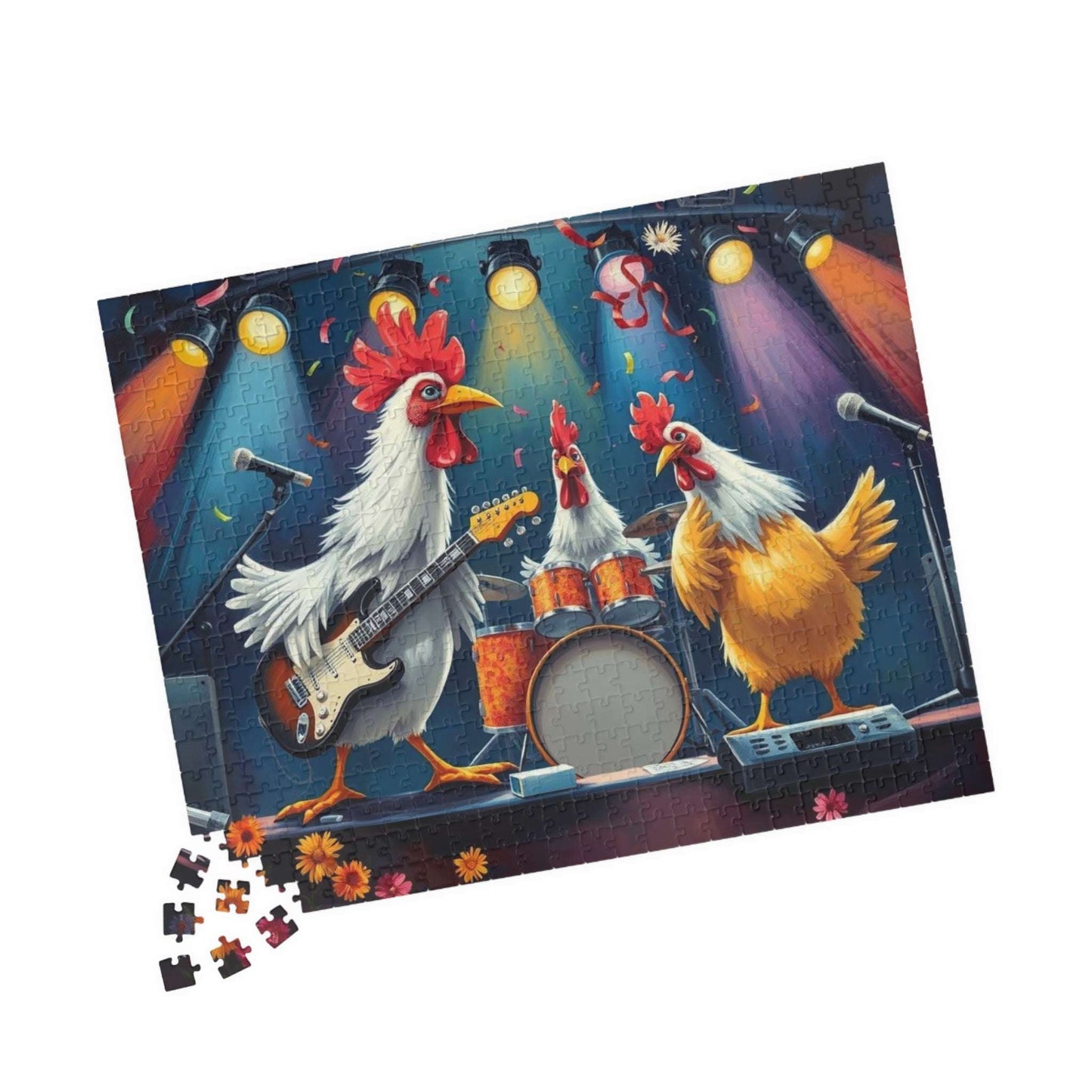 Rockin' Chicken Jigsaw Puzzle - Hilarious Gift for Music Lover 520 pcs (Horizontal) Puzzle The Puzzle Chest