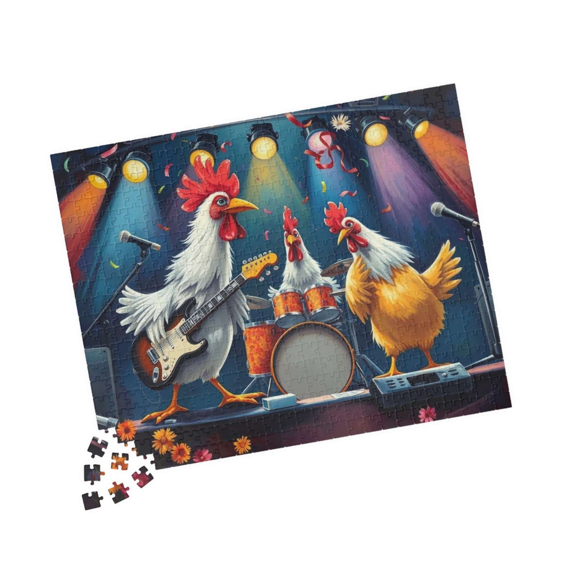 Rockin' Chicken Jigsaw Puzzle - Hilarious Gift for Music Lover 520 pcs (Horizontal) Puzzle The Puzzle Chest
