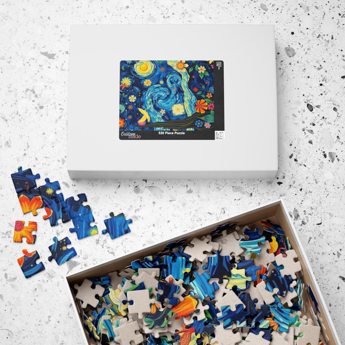 Vibrant Starry Night Jigsaw Puzzle, 110-1014 pieces, Perfect Gift for Art Lovers, Family or Solo Fun Home Decoration, Quiet Leisure Activity