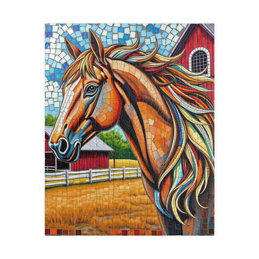 Farm Horse Mosaic Puzzle, Colorful Barn Scene Jigsaw Game for Adults and Kids, Unique Farm-Themed Gift for Puzzle Fan, Hobbyist, Collector 110 pcs (Vertical) Puzzle The Puzzle Chest