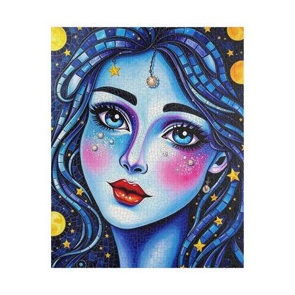 Mosaic Portrait Celestial Woman Puzzle | 110-1014 Piece Stars and Planets Jigsaw Game, Starry Night Artwork, Gift for Puzzle Lovers, Mindful 520 pcs (Vertical) Puzzle The Puzzle Chest